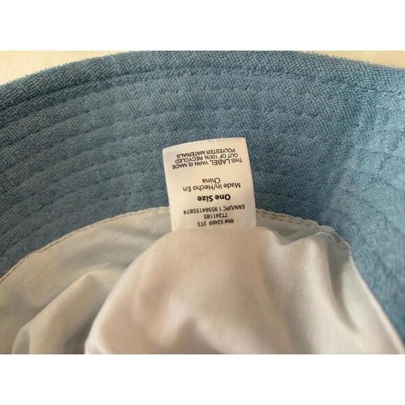 Light Baby Blue Bucket Hat Terry Cloth One Size - Picture 2 of 3
